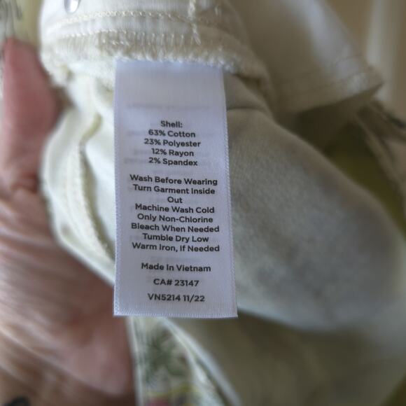 Talbots Island Print Crop Jeggings Sz 12 Tropical Beach Travel Pants - Picture 9 of 9